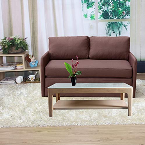 Container Furniture Direct Kathy Modern Contemporary Fabric Upholstered Livingroom Reversible Loveseat Sleeper, Coffee Brown