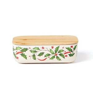 lenox 893501 holiday rectangular server with wooden lid