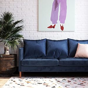 Novogratz Paige Modern Pillowback Sofa, Navy Blue Velvet