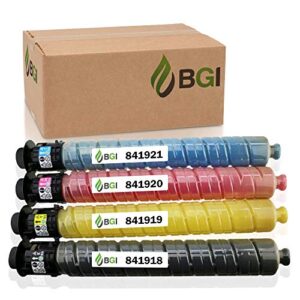 bgi compatible replacement toner for ricoh aficio mp c2003 mp c2503 mp c2004 mp c2504 lanier savin mp c2003 mp c2503 toner ink | 841918 841921 841920 841919 | 4-pack high yield