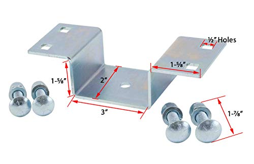 Mytee Products (4 Pack) Utility Trailer Bolt ON Stake Pocket (1/8" Thick 11 Guage), 3" x 1-1/2", Trailer Truck, Board Holder, Zinc Coated, Flatbeds