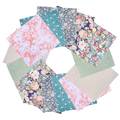 PRETYZOOM Cotton Sheets 14pcs Cotton Fabric Sewing Bundle Patchwork DIY Quilting Sewing Floral Mixed Squares Bundle Fabric Sheets Patchwork Summer Sewing Fabric Material (Assorted Color) Bed Sheet