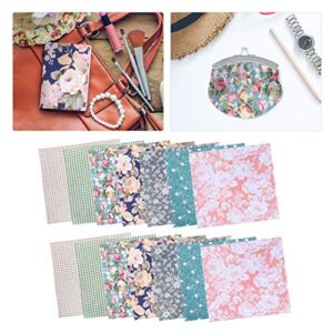 PRETYZOOM Cotton Sheets 14pcs Cotton Fabric Sewing Bundle Patchwork DIY Quilting Sewing Floral Mixed Squares Bundle Fabric Sheets Patchwork Summer Sewing Fabric Material (Assorted Color) Bed Sheet