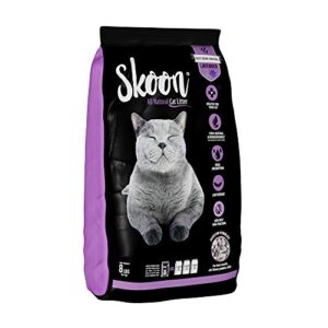 (1 bag) skoon all-natural cat litter -lavender scent- light-weight, non-clumping, low maintenance & eco-friendly. absorbs & seals liquids for best odor control