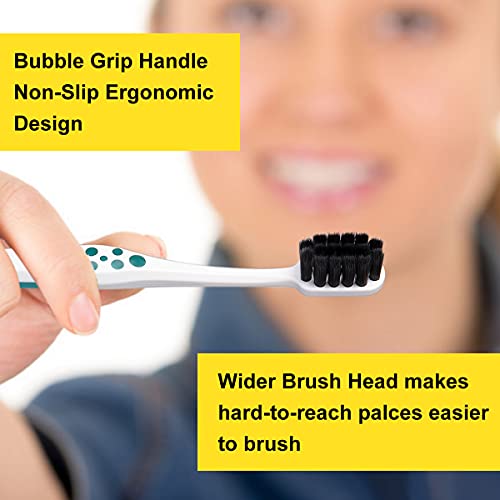 VEMIGON Extra Soft Toothbrush for Sensitive Teeth, Wide Head Soft Toothbrushes for Adults, Soft Bristle Toothbrush with Activated Charcoal, Whitening Toothbrush Perfect for Braces (4PCS)