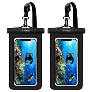 yiweven waterproof phone case, [2 pack] ipx8 universal water-proof pouch cellphone dry bag for iphone 13/12/11/xr/xs/se 2022/7/8/samsung galaxy/moto/google/blu and more up to 7 inch