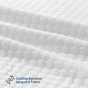 Mattress Topper Cover (Cover Only) Twin Size, 3-4 Inch Zippered Cooling Bamboo Cover for Latex Mattress Topper, Removable Memory Foam Mattress Topper Cover with Straps