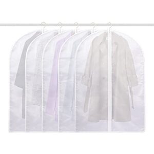 petshome garment bags, garment clothes covers, 24'' x 40''(pack of 5) breathable clear garment full zipper bags for dress suit clothes