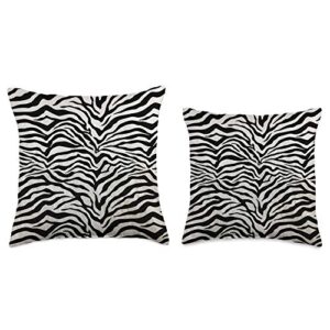 Wild Decorative Print Zebra Stripes Animal Skin Throw Pillow, 18x18, Multicolor