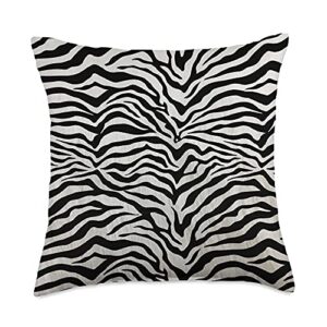 wild decorative print zebra stripes animal skin throw pillow, 18x18, multicolor