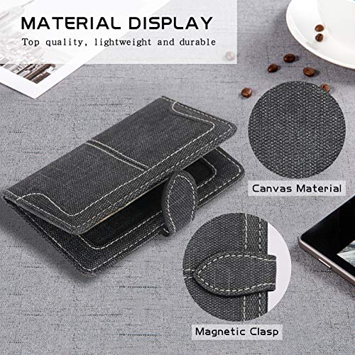 FYY Card Holder for Back of Phone, Cell Phone Card Holder Stick on Wallet Card Case with [Magnetic Closure], Slim 3M Adhesive Card Wallet Compatible for iPhone/Samsung and Most Smart Phones Black