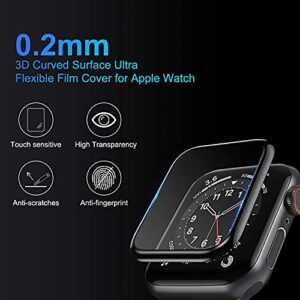 DasMall [3 Pack] Screen Protector for Apple Watch Series 3/2/1 38mm, 3D Curved Edge Anti-Scratch Bubble Free HD Ultra Flexible PMMA Protector Film Compatible with Apple iWatch Series 3/2/1