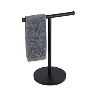jqk hand towel holder stand, modern tree rack free standing for countertop with 12 inch bar, 304 stainless steel oil rubbed bronze, htt180-orb