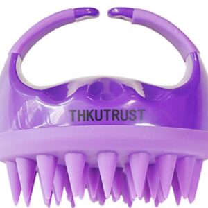 THKUTRUST Pet Brush, For Grooming,Shedding hair, Bathing, and Massaging .Non-Toxic, Easy to Clean, Round-Shaped (Purple)