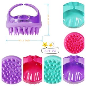 THKUTRUST Pet Brush, For Grooming,Shedding hair, Bathing, and Massaging .Non-Toxic, Easy to Clean, Round-Shaped (Purple)