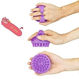 THKUTRUST Pet Brush, For Grooming,Shedding hair, Bathing, and Massaging .Non-Toxic, Easy to Clean, Round-Shaped (Purple)