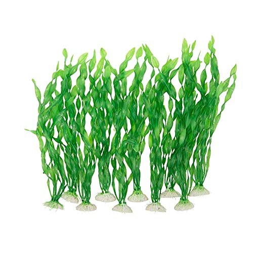 Zodaca Artificial Aquarium Plants for Fish Tanks and Aquariums (Green, 12 in, 10 Pack)