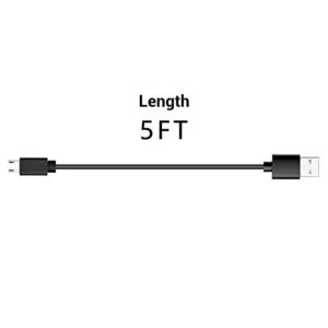 5FT Micro USB Charger Charging Power Cable Cord Compatible for Cowin e7 SE7 E9 E8 SE8 E7 Pro, Jabra Elite 45e 65t Evolve 75 65 Headphones,Bugani M83 M90 M99, Treblab HD7 FX100, BlueParrott Headsets