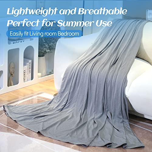 Tametra Cooling Throw Blanket for Hot Sleepers, Summer Blankets with Double Sided Cold Effect for Couch Lightweight Breathable Oversized Cold Blanket, Q-MAX>0.5, for Night Sweats with Laundry Bag