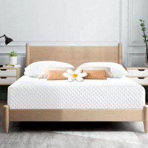 queen mattress, 10 inch gel memory foam mattress with certipur-us bed mattress in a box for sleep cooler & pressure relief, medium firm support (queen)
