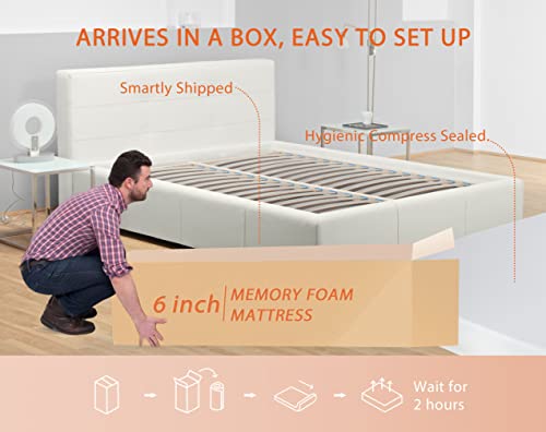 6 inch Twin Mattress for Kids, Gel Memory Foam Twin Bed Mattress for a Cool Sleep & Pressure Relief, Medium Firm Mattress Pad Twin Size, Bed in a Box, CertiPUR-US Certified & White (6 Inch, Twin)