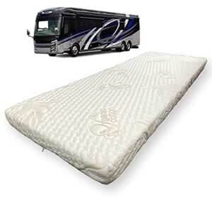 foamma 4" x 48" x 80" gel memory foam mattress for rv with water resistant organic cotton cover, firm high density foam base, usa made, certipur-us certified foam