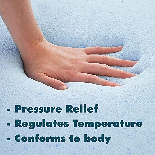 Foamma 4" x 48" x 80" Gel Memory Foam Mattress for RV with Water Resistant Organic Cotton Cover, Firm High Density Foam Base, USA Made, CertiPUR-US Certified Foam