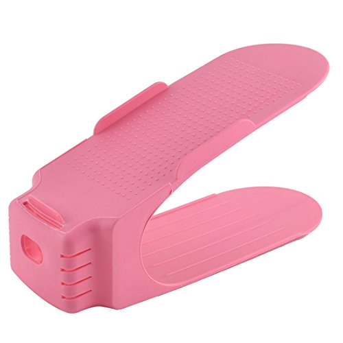 Qtqgoitem Plastic Household Space Saver Heel Shoe Holder Organizer Rack Collector Stacker Storage Pink (Model: aa4 535 583 d34 e42)