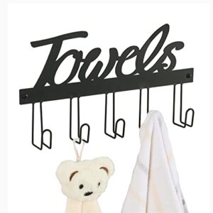 Hassfull Towel Rack for Wall Mount 5 Towel Holder Hooks The Perfect Bathroom Decorations Easy to Install Rack to Hang Your Bathroom Towels, Hand Towel, Beach Towel,Robes, Coat.