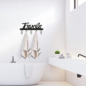 Hassfull Towel Rack for Wall Mount 5 Towel Holder Hooks The Perfect Bathroom Decorations Easy to Install Rack to Hang Your Bathroom Towels, Hand Towel, Beach Towel,Robes, Coat.