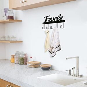 Hassfull Towel Rack for Wall Mount 5 Towel Holder Hooks The Perfect Bathroom Decorations Easy to Install Rack to Hang Your Bathroom Towels, Hand Towel, Beach Towel,Robes, Coat.