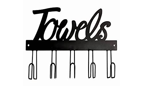 Hassfull Towel Rack for Wall Mount 5 Towel Holder Hooks The Perfect Bathroom Decorations Easy to Install Rack to Hang Your Bathroom Towels, Hand Towel, Beach Towel,Robes, Coat.