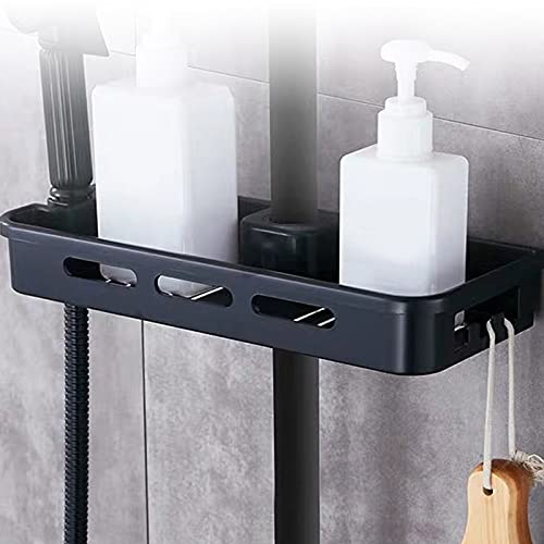 IRDFWH Bath Shower Pole Tray Shelf Adjustable Rod Bathroom Organizer Accessories Storage Rack for ShowerHead Holder