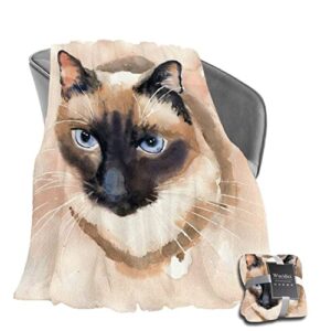 wucidici siamese cat fleece throw blanket soft lightweight blanket for bed couch sofa travelling camping gift for kids girls boys adults(50" x 60")