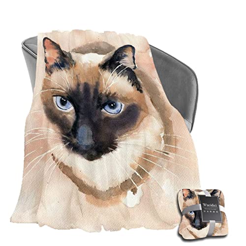 Wucidici Siamese Cat Fleece Throw Blanket Soft Lightweight Blanket for Bed Couch Sofa Travelling Camping Gift for Kids Girls Boys Adults(50" x 60")