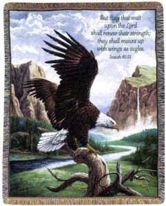 manual inspirational collection 50 x 60-inch tapestry throw with verse, freedom by linda pickens,