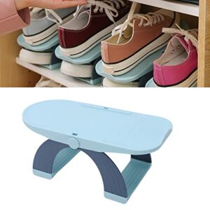 Eulbevoli Shoe Holder, Shoe Space Savers Convenient Practical 3 Levels Regulable PP Material Bridge Type for Apartment for Home(Blue)