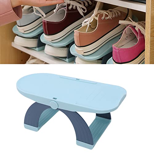 Eulbevoli Shoe Holder, Shoe Space Savers Convenient Practical 3 Levels Regulable PP Material Bridge Type for Apartment for Home(Blue)