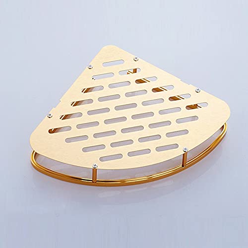 IRDFWH Bathroom Gold Shelf Shower Wall Mounted Corner Basket Shampoo Storage Wall Bathroom Shelf