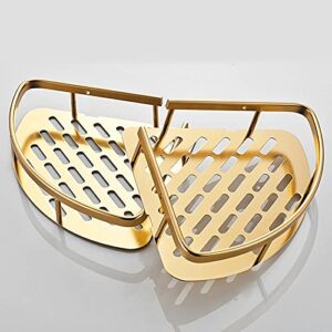 IRDFWH Bathroom Gold Shelf Shower Wall Mounted Corner Basket Shampoo Storage Wall Bathroom Shelf