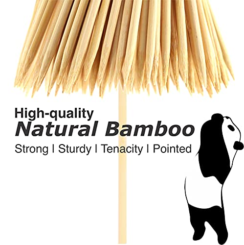 Natural Bamboo Skewers 16” (200 PCS) for BBQ，Appetiser，Fruit，Cocktail，Kabob，Chocolate Fountain，Grilling，Barbecue，Kitchen，Crafting and Party. Φ=4mm, More Size Choices /8"/10"/12"/14"/16"(16")