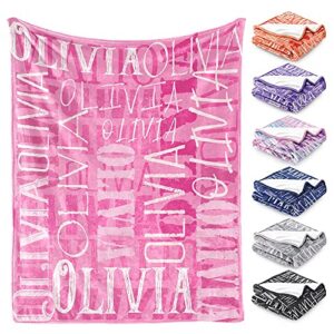 yofair custom blanket with name personalized baby blanket with letter words soft plush flannel throw blanket for baby kids adults friends families