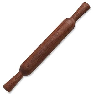 rolling pin for baking, 15.75-inch wood pizza dough roller with handle, briout wooden rolling pins baking utensils for bread pastry fondant