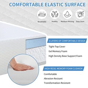 CL.HPAHKL 8 inch Gel Memory Foam Mattress Comfort Queen Mattress Medium Firm Mattresses Bed-in-a-Box CertiPUR-US Certified for Cool Sleep & Pressure Relief, White