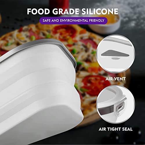 GOCHA Gadgets, Pizza Microwavable Storage Container – Reusable, Expandable & Collapsible with 5 Trays to Organize & Save Space - BPA Free, Microwave & Dishwasher Safe (White)