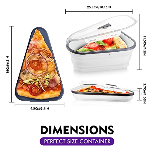 GOCHA Gadgets, Pizza Microwavable Storage Container – Reusable, Expandable & Collapsible with 5 Trays to Organize & Save Space - BPA Free, Microwave & Dishwasher Safe (White)