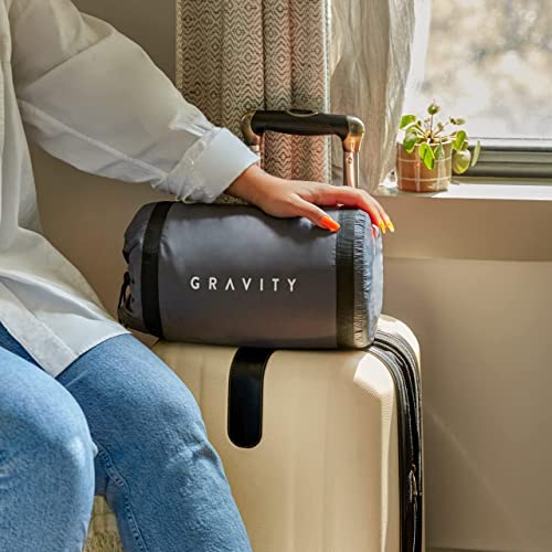 Gravity Blanket Travel Weighted Blanket, Flex Weighted Blanket, 10 lbs Black 40"x60", Original Weighted Blanket for Sleep, Compact Blanket for Traveling & Outdoors, Carrying Bag Included