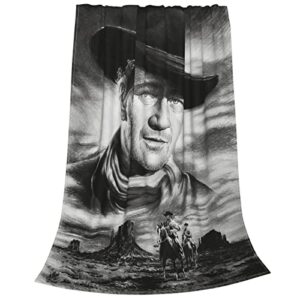american legend john-wayne throw blanket 50"x40" ultra-soft anti-pilling flannel for living,couch,chair,sofa,room or bed to be gift