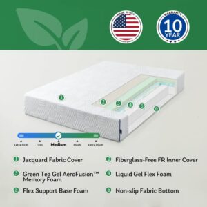 Coolsence Twin Mattress Memory Foam 8 - Inch, Cooling Gel Memory Foam Mattress in a Box, CertiPUR-US Certified, Made in USA, Medium, 38”x75”x8”, White