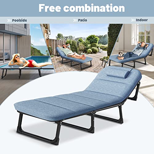 Slsy Folding Bed with Mattress, Cot Size Foldable Guest Beds, Hideaway Cot for Adults, Portable Fold up Bed with Adjustable Positions for Home, Office, Indoor, Outdoor